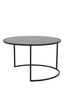 Coffee table S/2 65x39+75x44 cm DUARTE gls black-matt blck