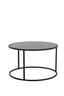 Coffee table S/2 65x39+75x44 cm DUARTE gls black-matt blck