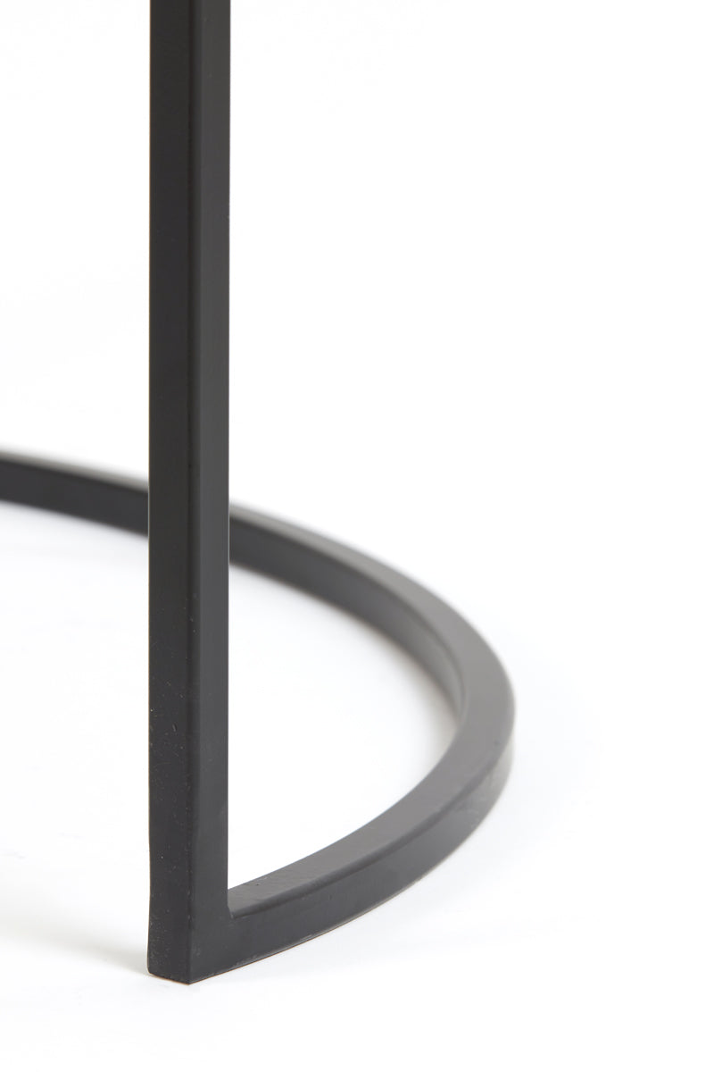 Coffee table S/2 65x39+75x44 cm DUARTE gls black-matt blck