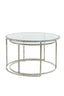 Coffee table S/2 65x39+75x44 cm DUARTE nickel+glass