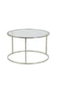 Coffee table S/2 65x39+75x44 cm DUARTE nickel+glass