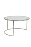 Coffee table S/2 65x39+75x44 cm DUARTE nickel+glass