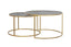 Coffee table S/2 65x39+75x44 cm DUARTE smoked glass-gold
