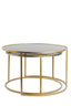 Coffee table S/2 65x39+75x44 cm DUARTE smoked glass-gold