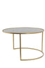 Coffee table S/2 65x39+75x44 cm DUARTE smoked glass-gold