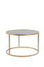 Coffee table S/2 65x39+75x44 cm DUARTE smoked glass-gold