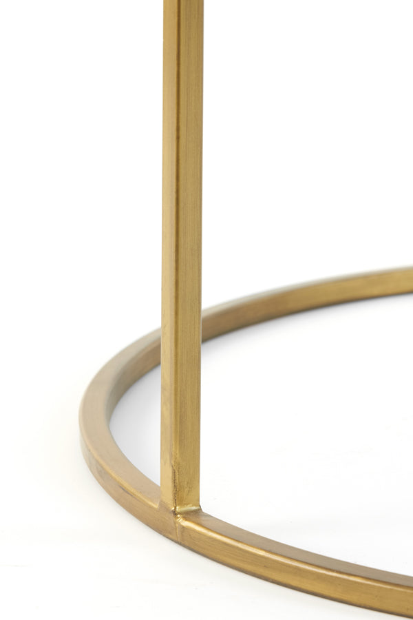 Coffee table S/2 65x39+75x44 cm DUARTE smoked glass-gold