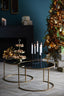 Coffee table S/2 65x39+75x44 cm DUARTE smoked glass-gold