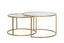 Coffee table S/2 65x39+75x44 cm DUARTE glass-gold