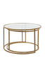 Coffee table S/2 65x39+75x44 cm DUARTE glass-gold