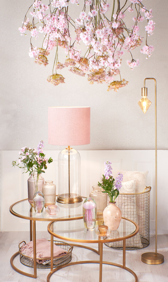 Coffee table S/2 65x39+75x44 cm DUARTE glass-gold