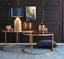Coffee table S/2 65x39+75x44 cm DUARTE glass-gold