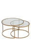 Coffee table S/2 65x39+75x44 cm DUARTE glass-gold
