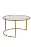 Coffee table S/2 65x39+75x44 cm DUARTE glass-gold