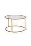 Coffee table S/2 65x39+75x44 cm DUARTE glass-gold