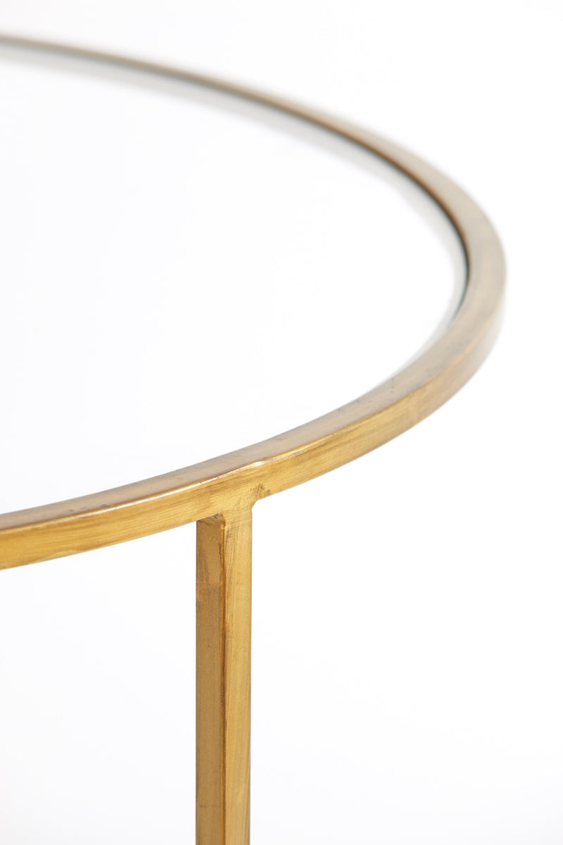 Coffee table S/2 65x39+75x44 cm DUARTE glass-gold