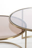 Coffee table S/2 65x39+75x44 cm DUARTE gls brown+l gold
