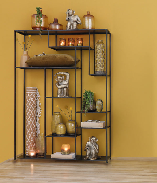 Cabinet open 110x25,5x150 cm TALARA antique black
