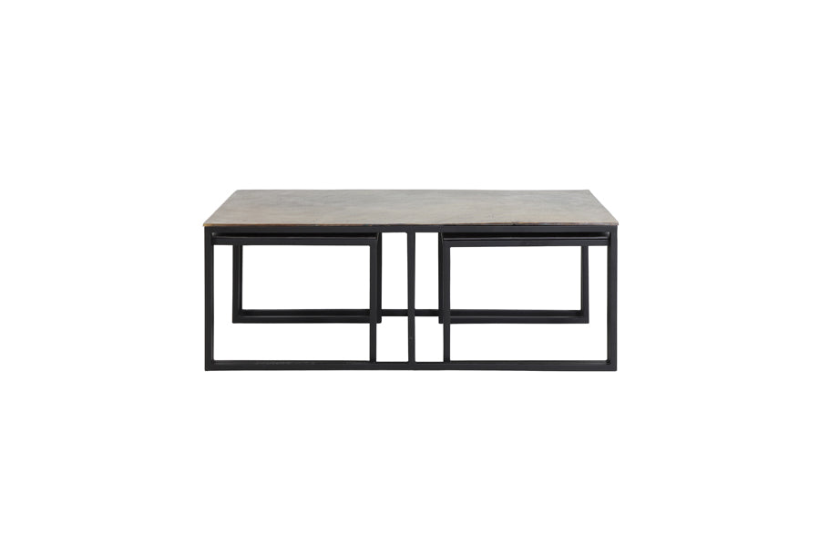 Coffee table S/3 max 120x60x45 cm KUMALU antique bronze