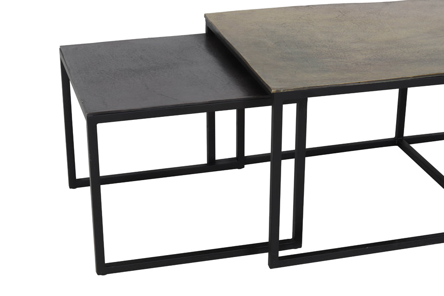 Coffee table S/3 max 120x60x45 cm KUMALU antique bronze