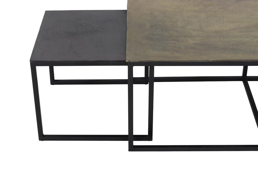 Coffee table S/3 max 120x60x45 cm KUMALU antique bronze