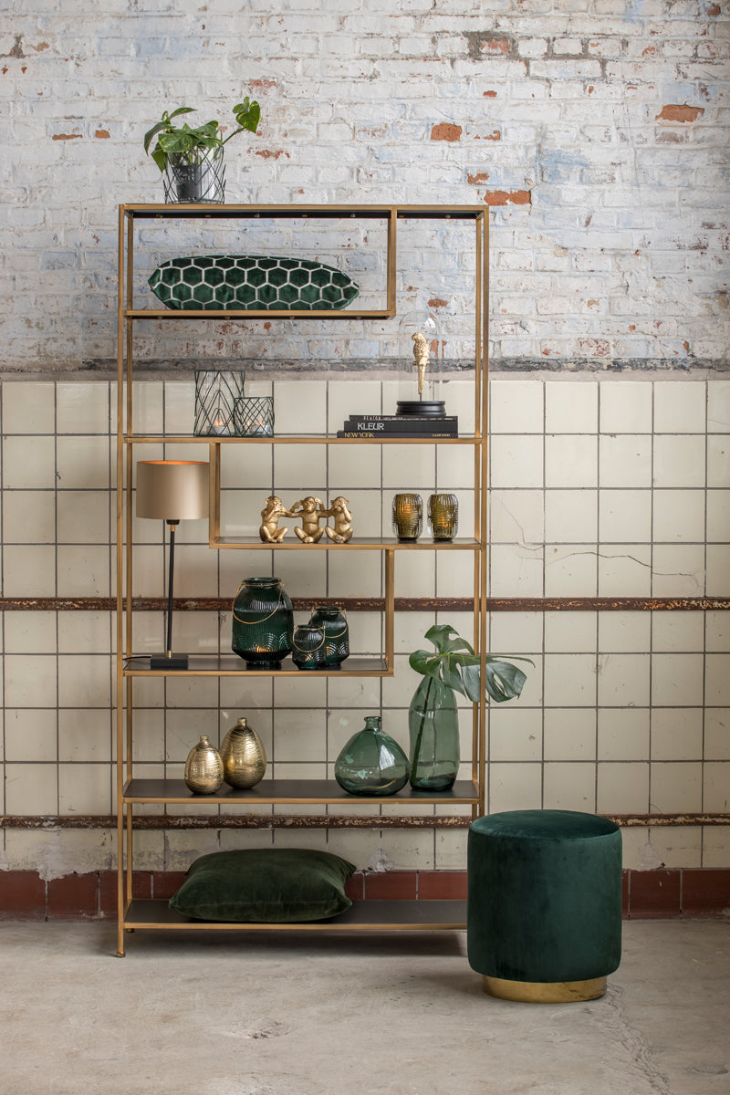 Cabinet open 100x35x203 cm YLAYA matt black-gold