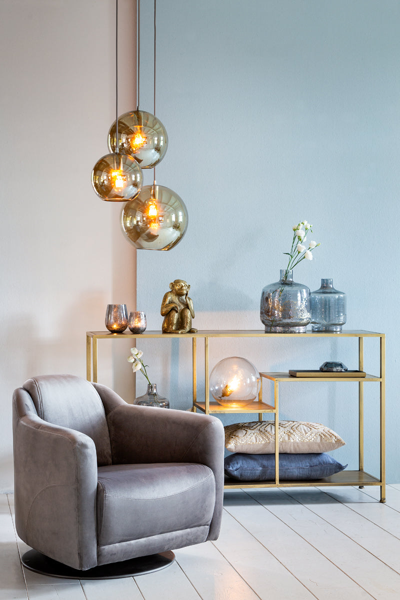 Console 140x35x80 cm YLAYA matt black-gold