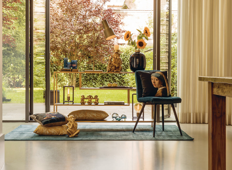 Console 140x35x80 cm YLAYA matt black-gold