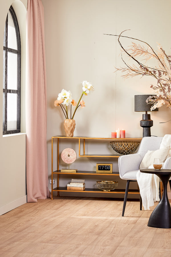 Console 140x35x80 cm YLAYA matt black-gold