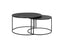 Coffee table S/2 61x37+76x41 cm RENGO texture black nickel