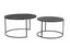 Coffee table S/2 61x37+76x41 cm RENGO texture black nickel