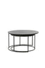 Coffee table S/2 61x37+76x41 cm RENGO texture black+ant br