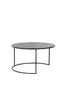 Coffee table S/2 61x37+76x41 cm RENGO texture black+ant br