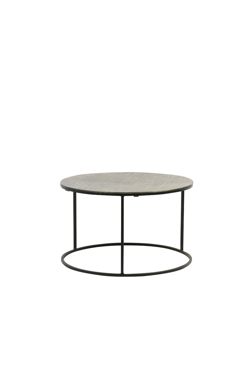 Coffee table S/2 61x37+76x41 cm RENGO texture black+ant br
