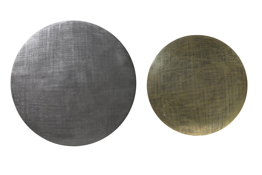 Coffee table S/2 61x37+76x41 cm RENGO texture black+ant br