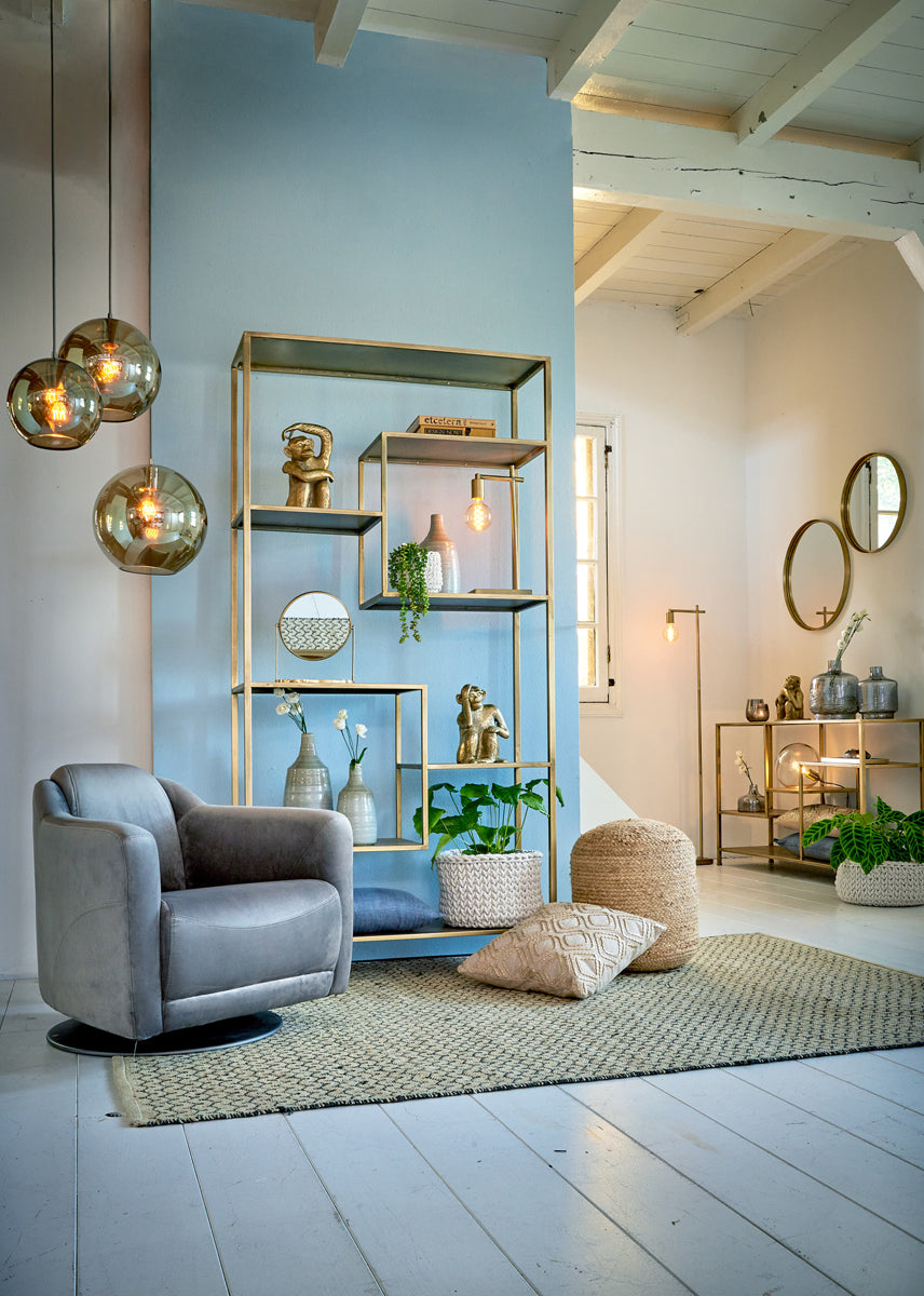 Cabinet open 101x36x200 cm YVANA antique gold