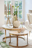 Coffee table S/2 60x40+75x47 cm PERLATO mrbl whit-ant brnz