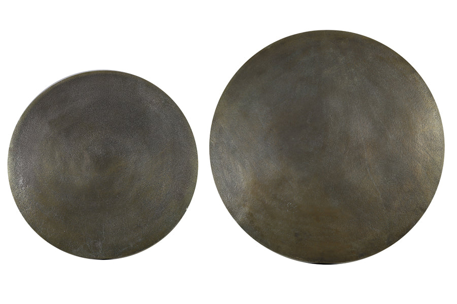 Coffee table S/2 62x41+76x46 cm TRELO antique bronze-black