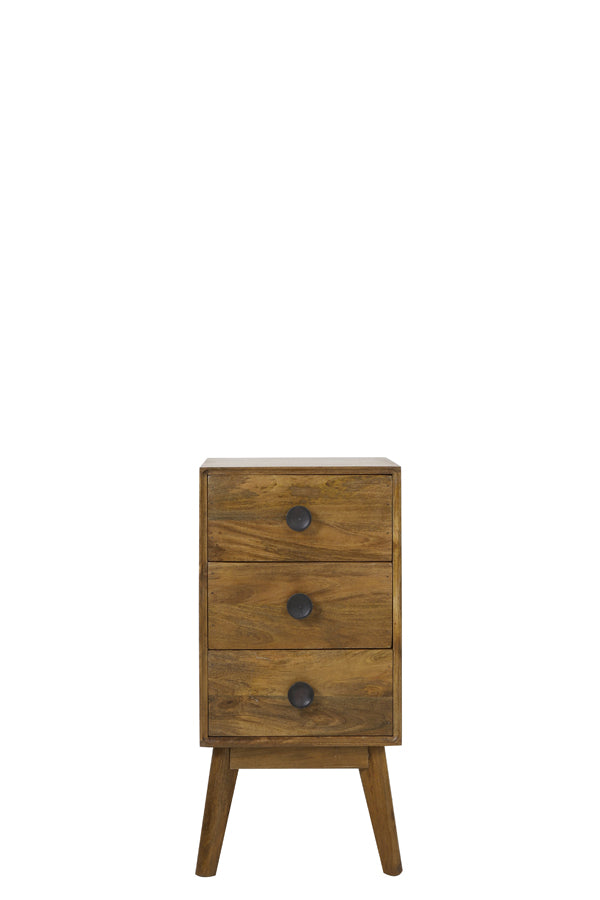 Cabinet with 3 drawers 40x40x80 cm ESPITA wood oil brown