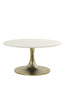 Coffee table 76x36 cm RICKERD white marble+antique bronze