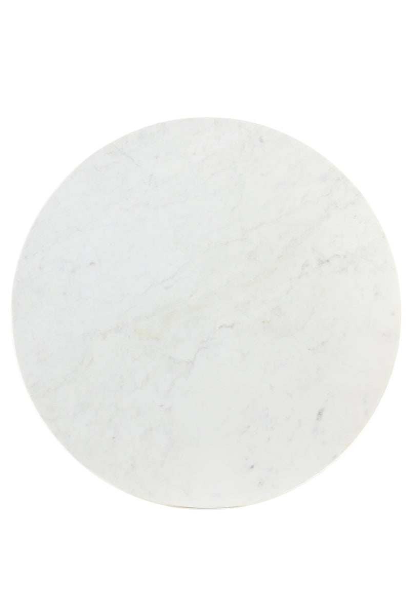 Coffee table 76x36 cm RICKERD white marble+antique bronze