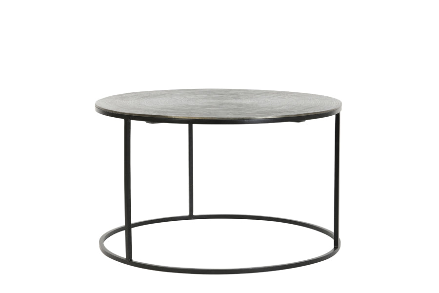 Coffee table S/2 61x37+76x41 cm PRIMO blck-bronze+mat blck