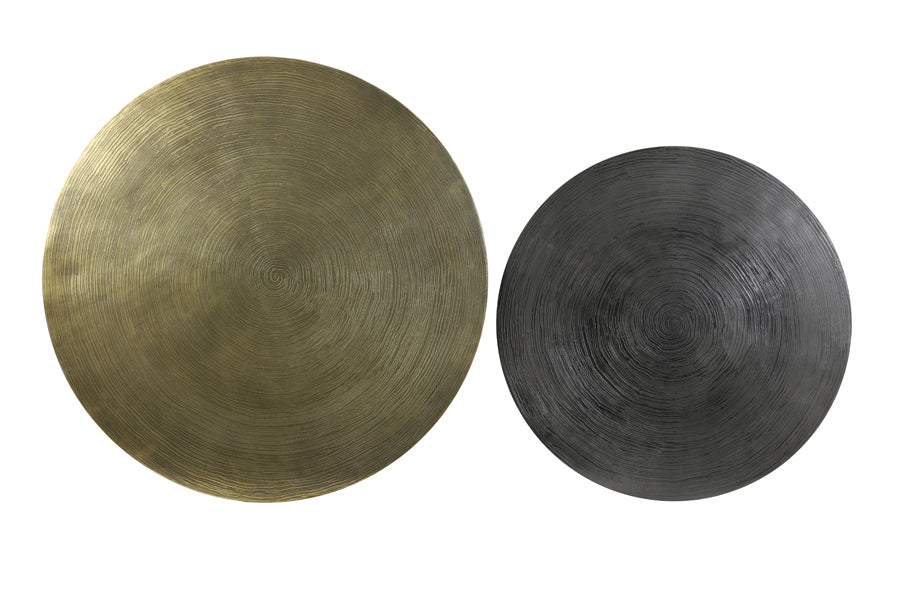 Coffee table S/2 61x37+76x41 cm PRIMO blck-bronze+mat blck