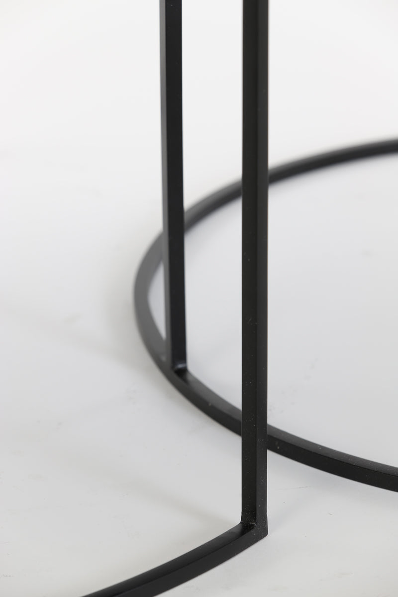 Coffee table S/2 61x37+76x41 cm PRIMO blck-bronze+mat blck