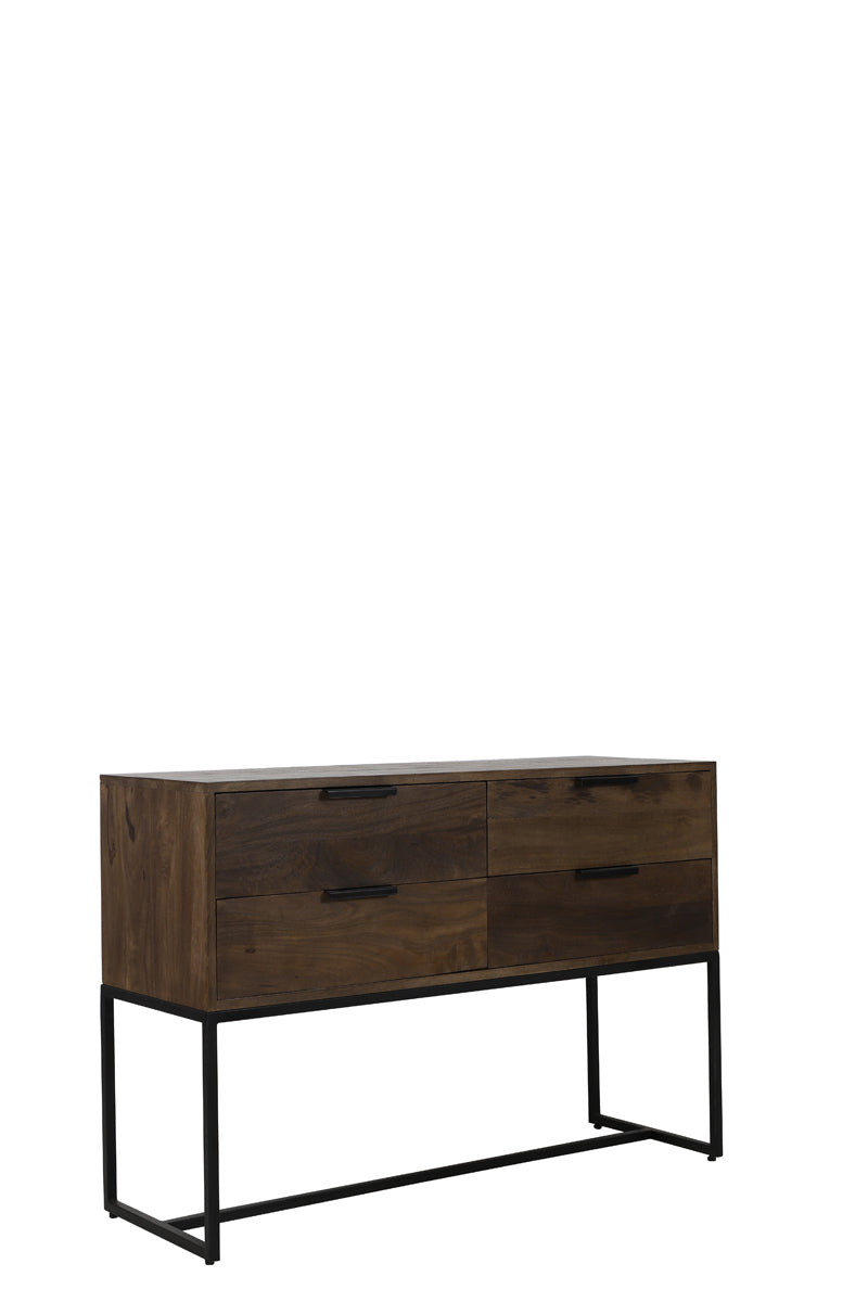 Console 120x40x80 cm MEAVE wood matt dark brown