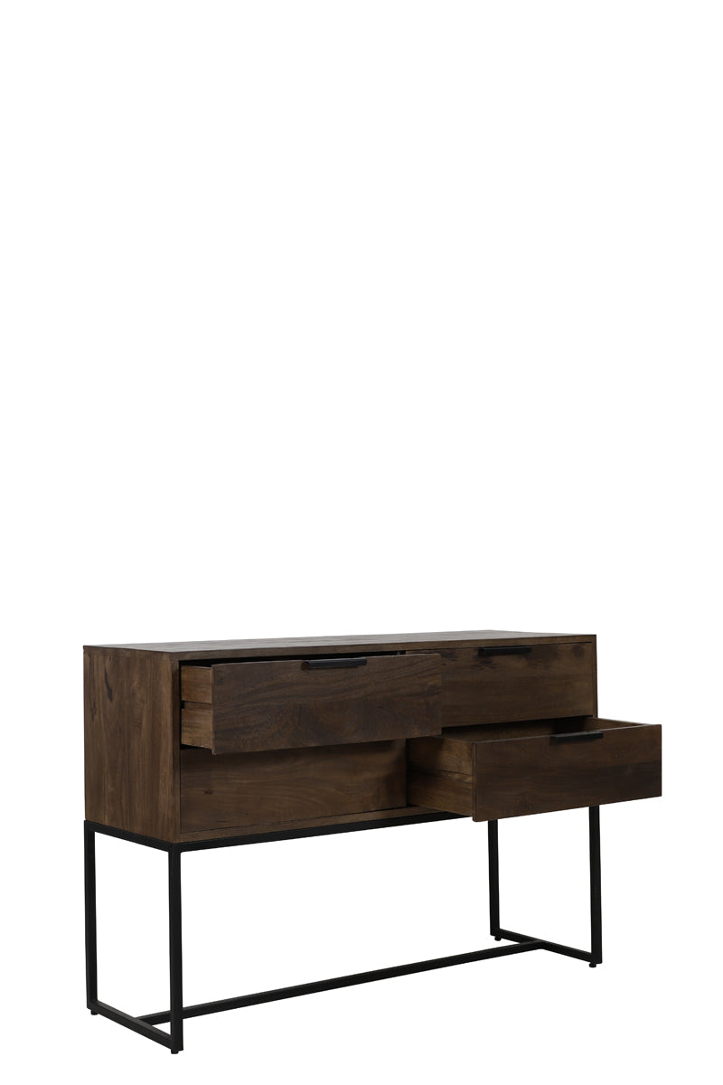 Console 120x40x80 cm MEAVE wood matt dark brown