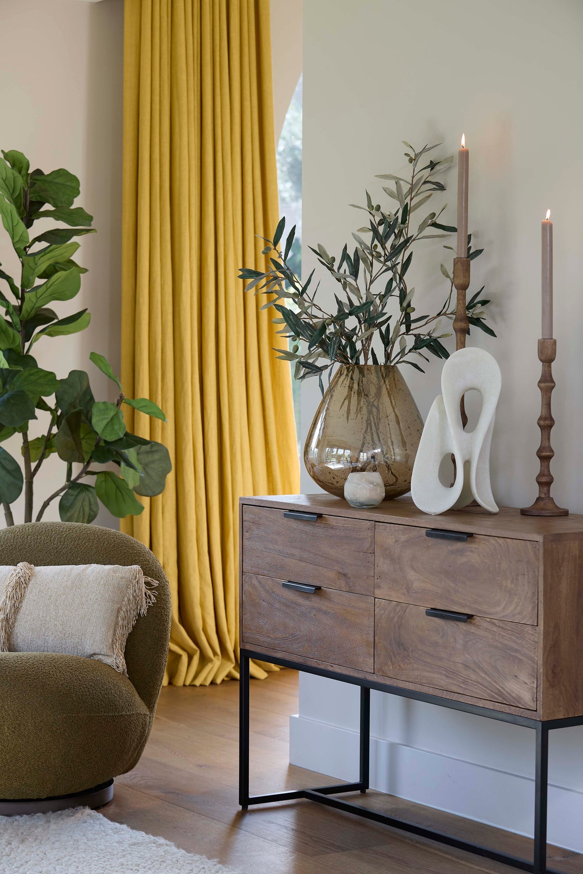 Console 120x40x80 cm MEAVE wood matt dark brown