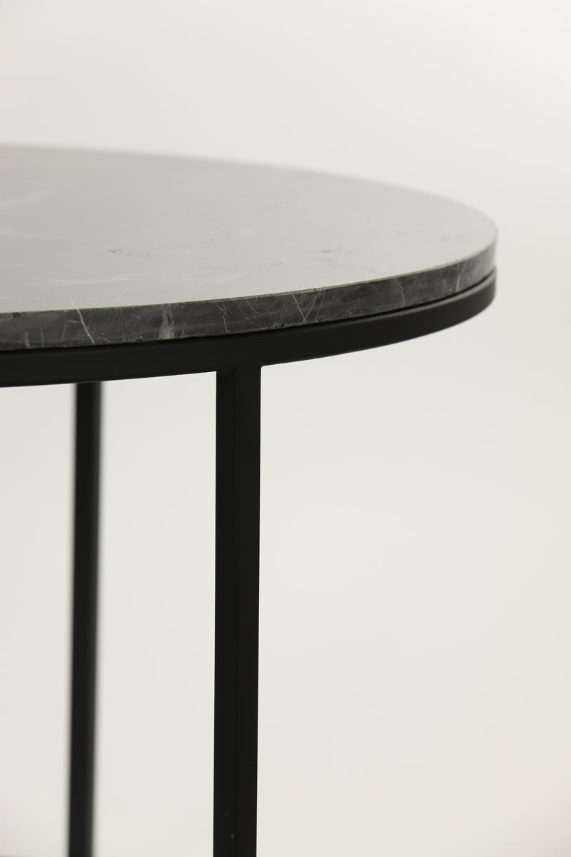 Coffee table S/2 65,5x40,5+75x45,5 cm ALFIO brwn mrbl+blck