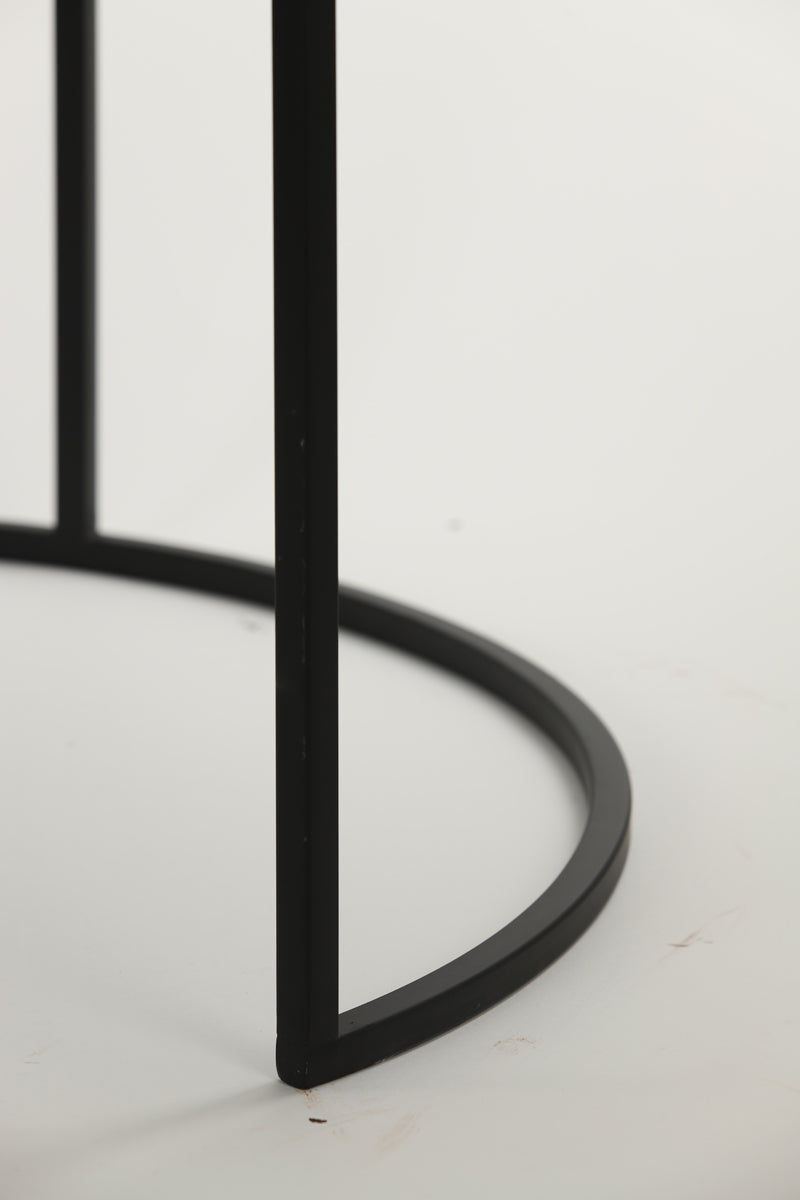 Coffee table S/2 65,5x40,5+75x45,5 cm ALFIO brwn mrbl+blck