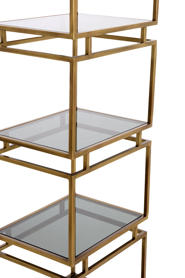 Cabinet 5L 45x35x180 cm LUCAMBO glass smoked+antique bronze